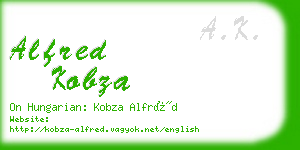 alfred kobza business card